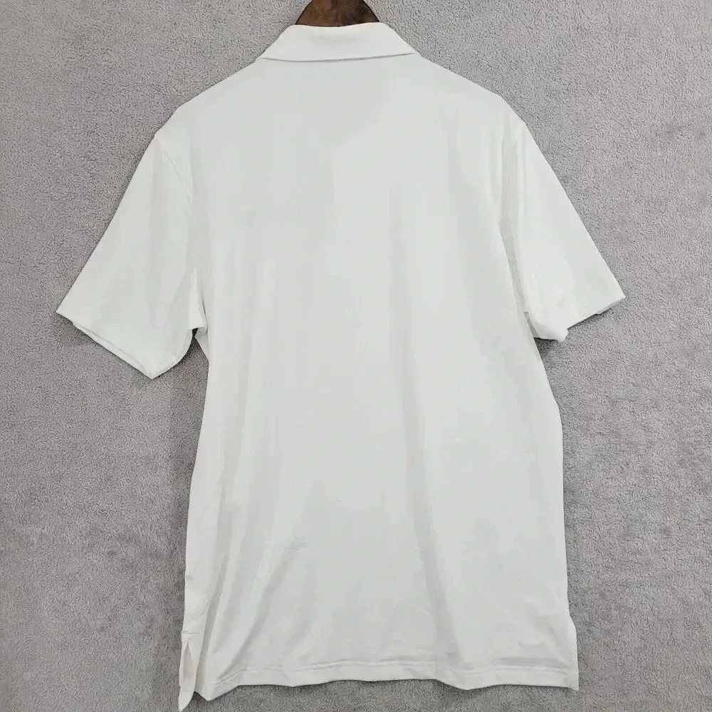NWT Peter Millar Summer Comfort Mens Polo Shirt L White Polyester/Spandex 23CT - Picture 2 of 9
